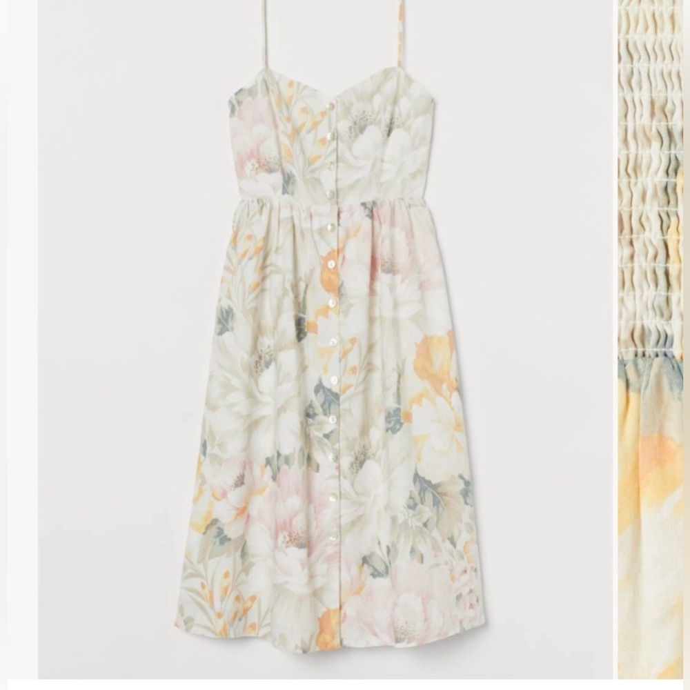 H&M Linen Blend Floral Dress